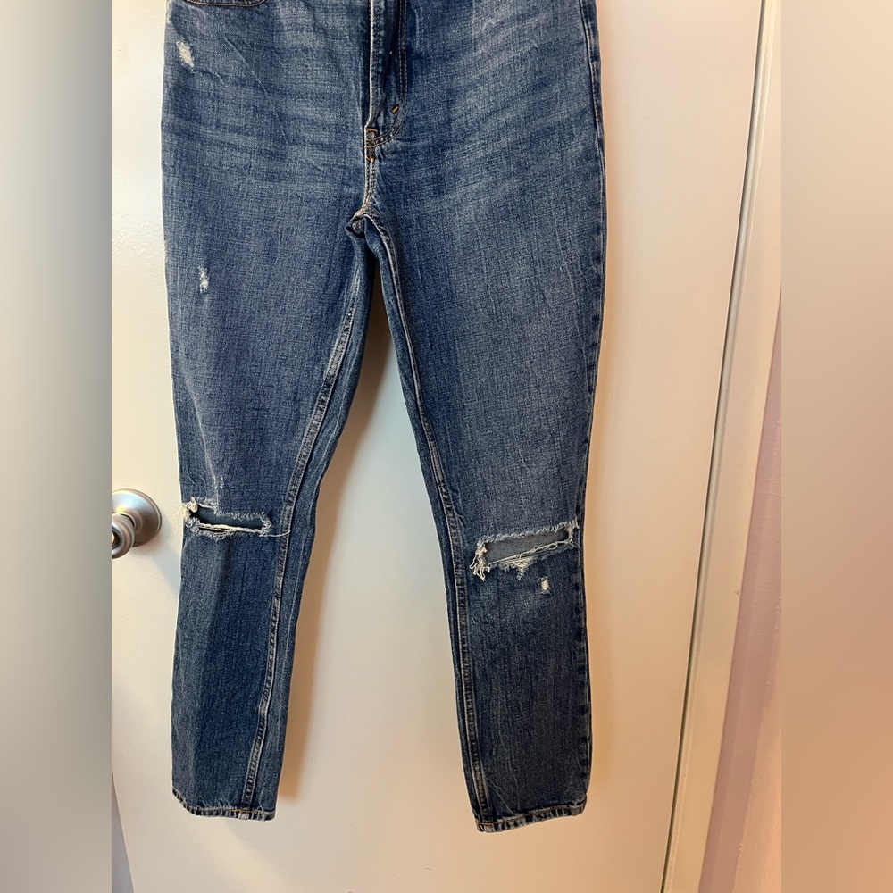 Abercrombie & Fitch Women's Straight Leg Jeans - Dark Blue Like New Size 25 - Picture 2 of 6